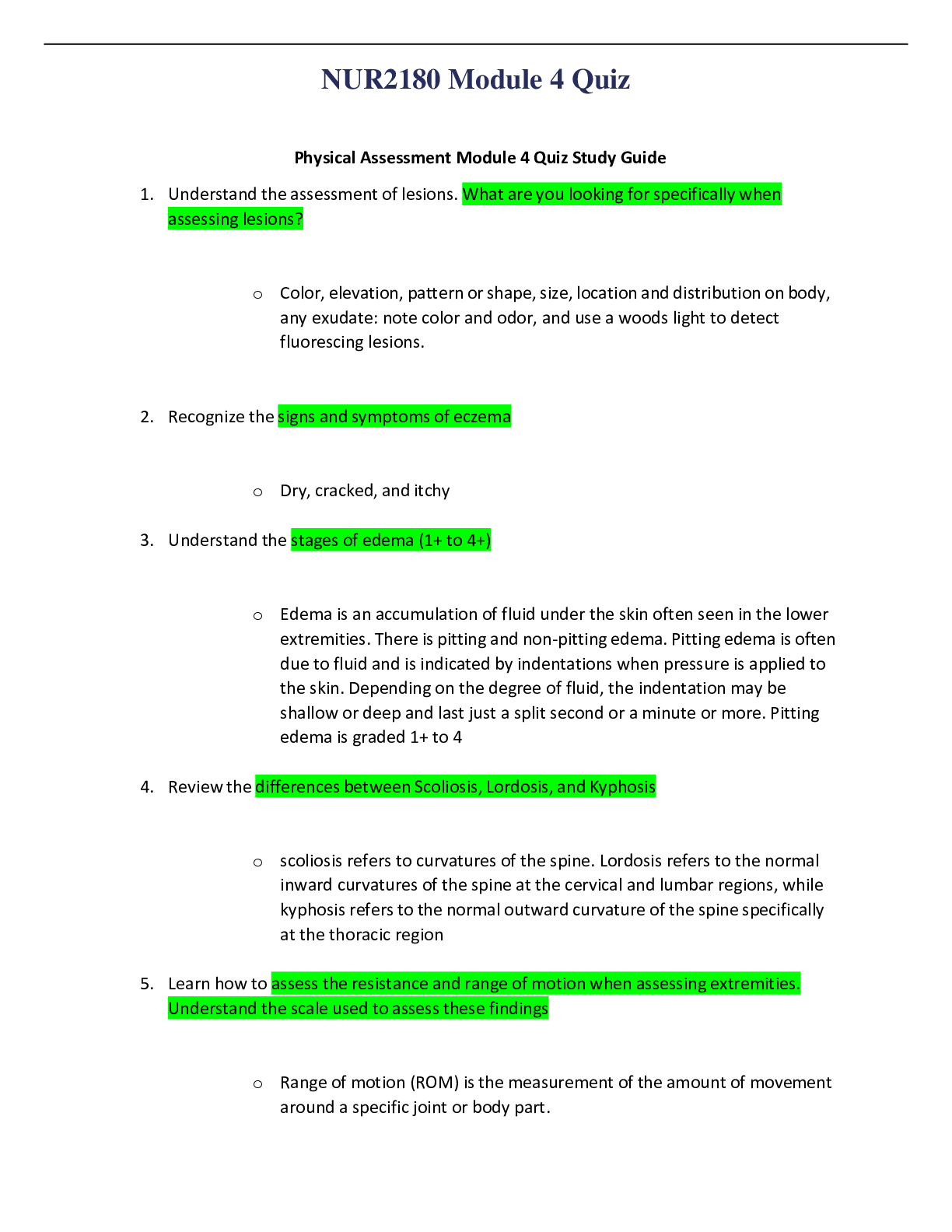 Preview image of NUR2180 Module 4 Quiz document